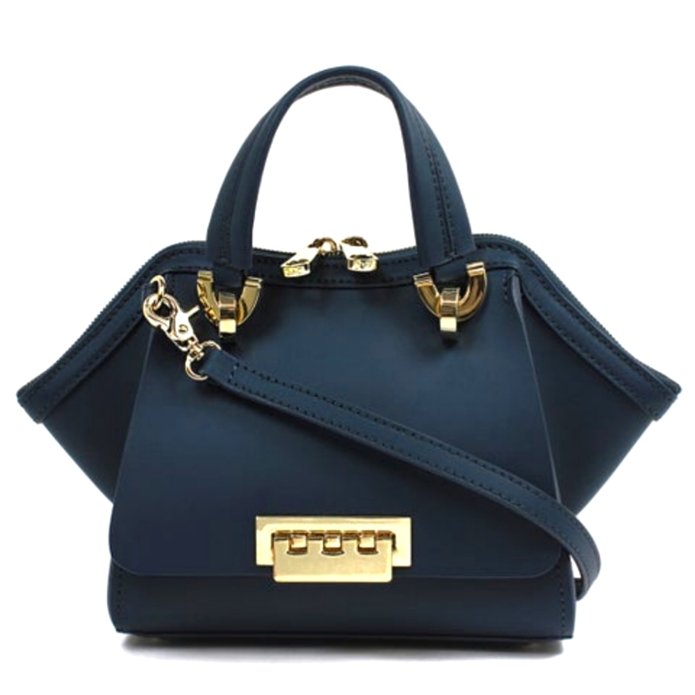 Zac Posen Navy Mini Eartha Double Handle Bag